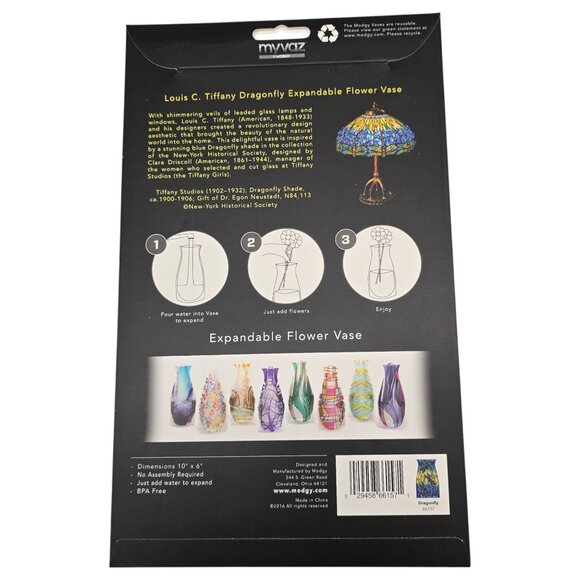 Modgy Expandable Reusable Flower Vases Pack Of 4 Louis C. Tiffany Designs NEW - Picture 6 of 8
